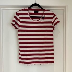 RtA Red and White Striped Short Sleeve Tee